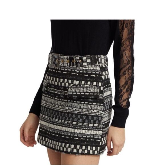 NWT Ramy Brook Chic Black and White Patterned Skirt, US4 - Picture 5 of 16